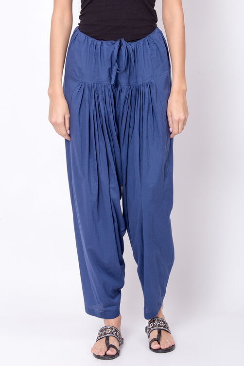 Indigo Cotton Solid Salwar image number 0