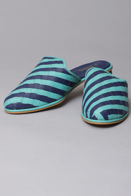 Blue And Turqoise Synthetic Formal Mules image number 0