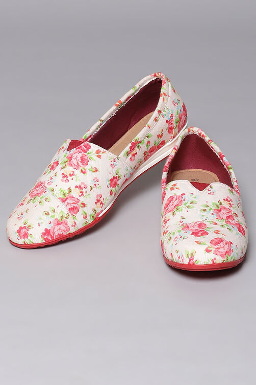 Off White Fabric Formal Slip On image number 0