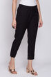 Black Cotton Blend Solid Pant image number 2