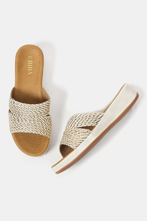 White Synthetic Wedges image number 3