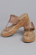 Rose Gold Synthetic Braided Sandals image number 2