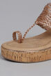 Rose Gold Synthetic Braided Sandals image number 3