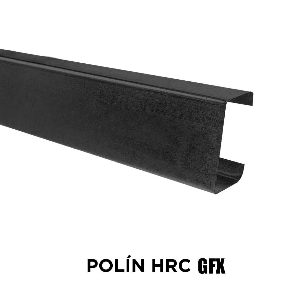Polín de hierro negro de 8"x 2" (1.50 mm)