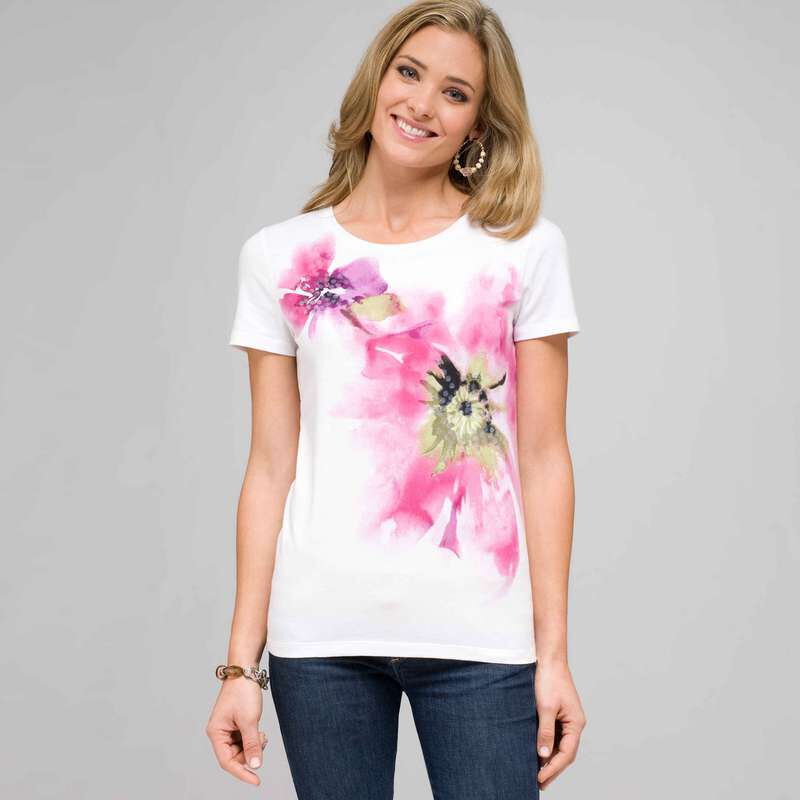 Floral Print Tee, Multi, large