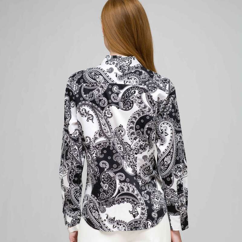 Paisley Shirt, Black & White, large