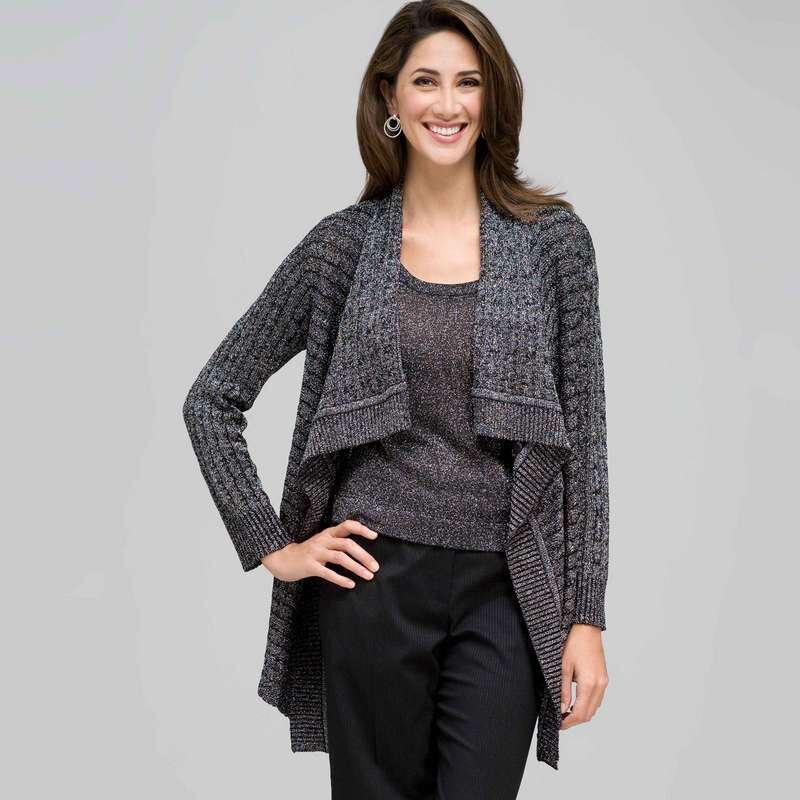Cable Cardigan, , large
