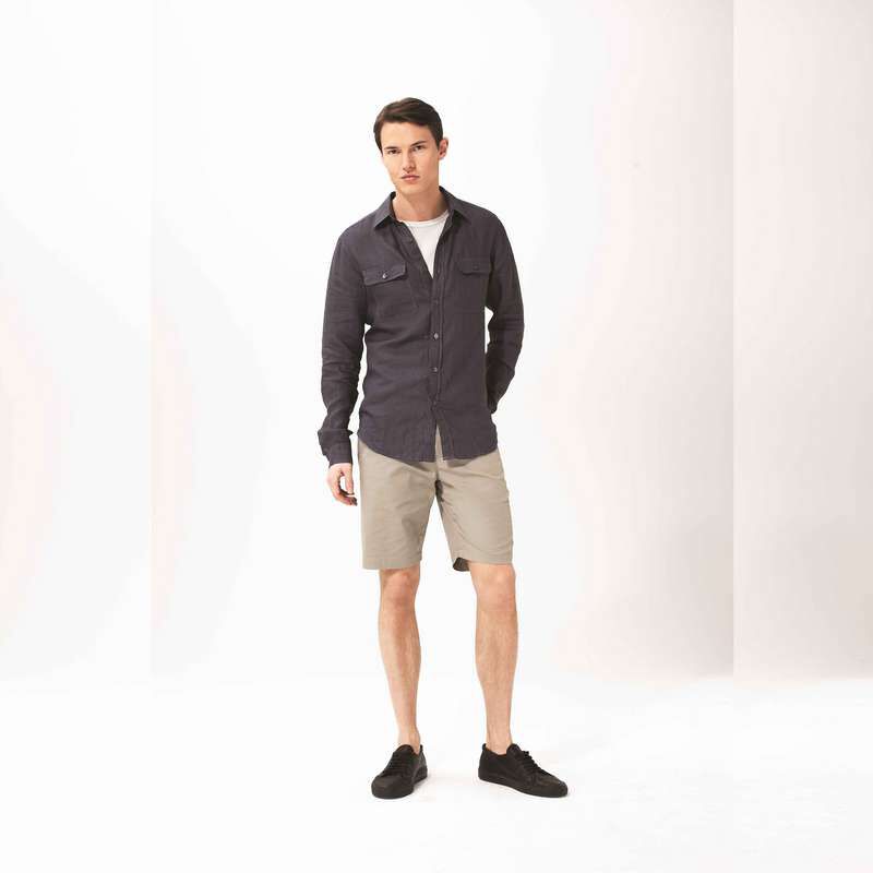 Cotton Straight Shorts, , large