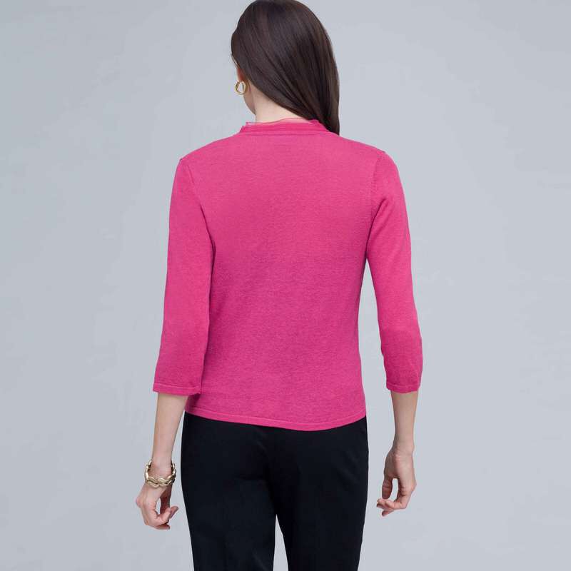 Woven Trimmed Cardigan., , large