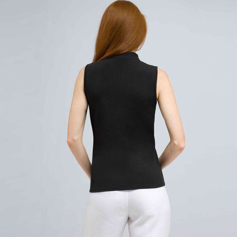 Camicetta con volant e zip frontale, , large